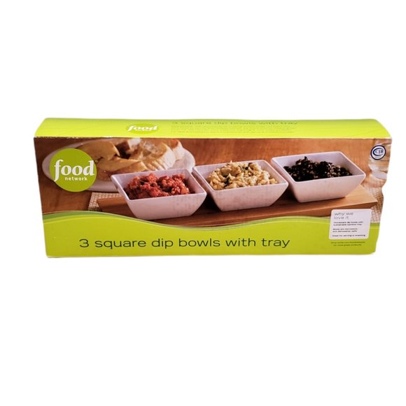Food Network Other - Food Network 4 Piece Dip Set with Bamboo Tray - NWT